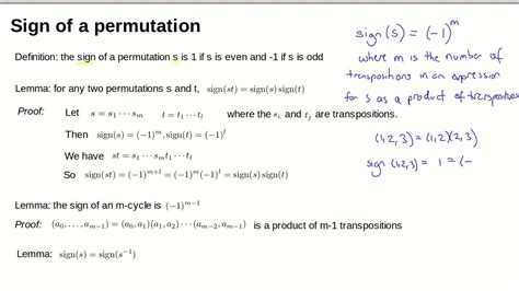 sign of a permutation|domain permutations.